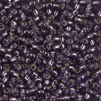 Miyuki 8 Round Seed Bead, 8-24, Silver Lined Amethyst, 10 grams