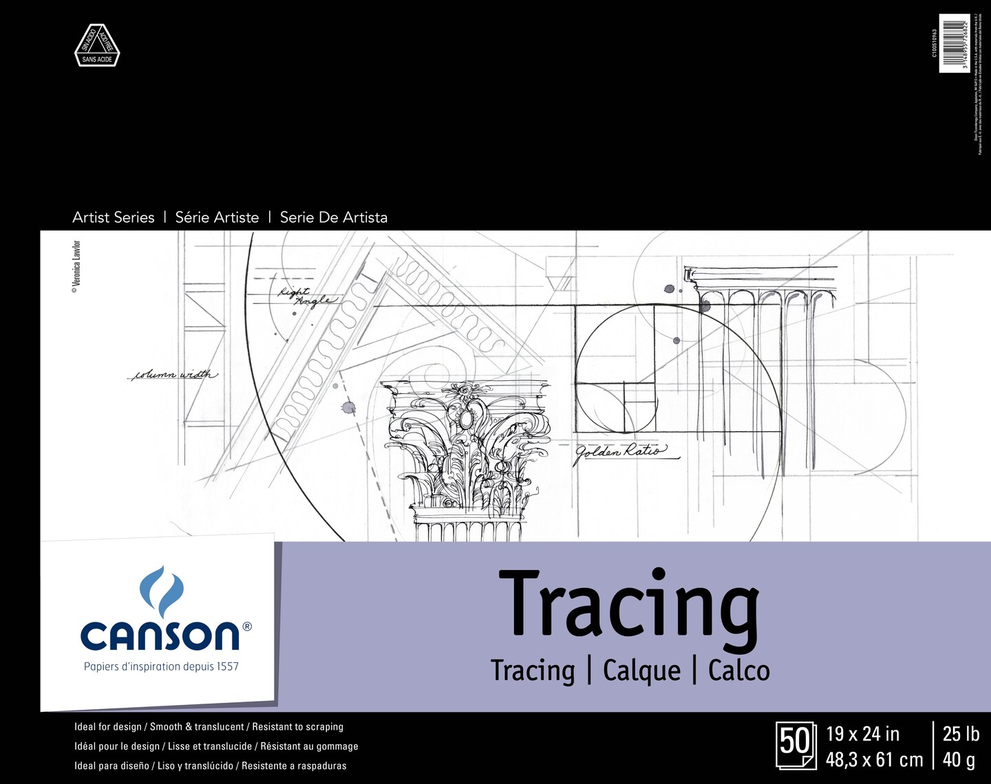 Canson Artist Series Tracing Paper Pad 19&#x22;X24&#x22;-50 Sheets