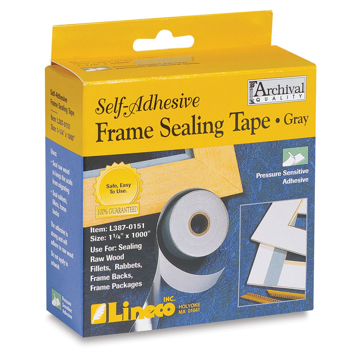 Lineco Frame Sealing Tape - 1-1/4&#x22; x 85 ft, Gray