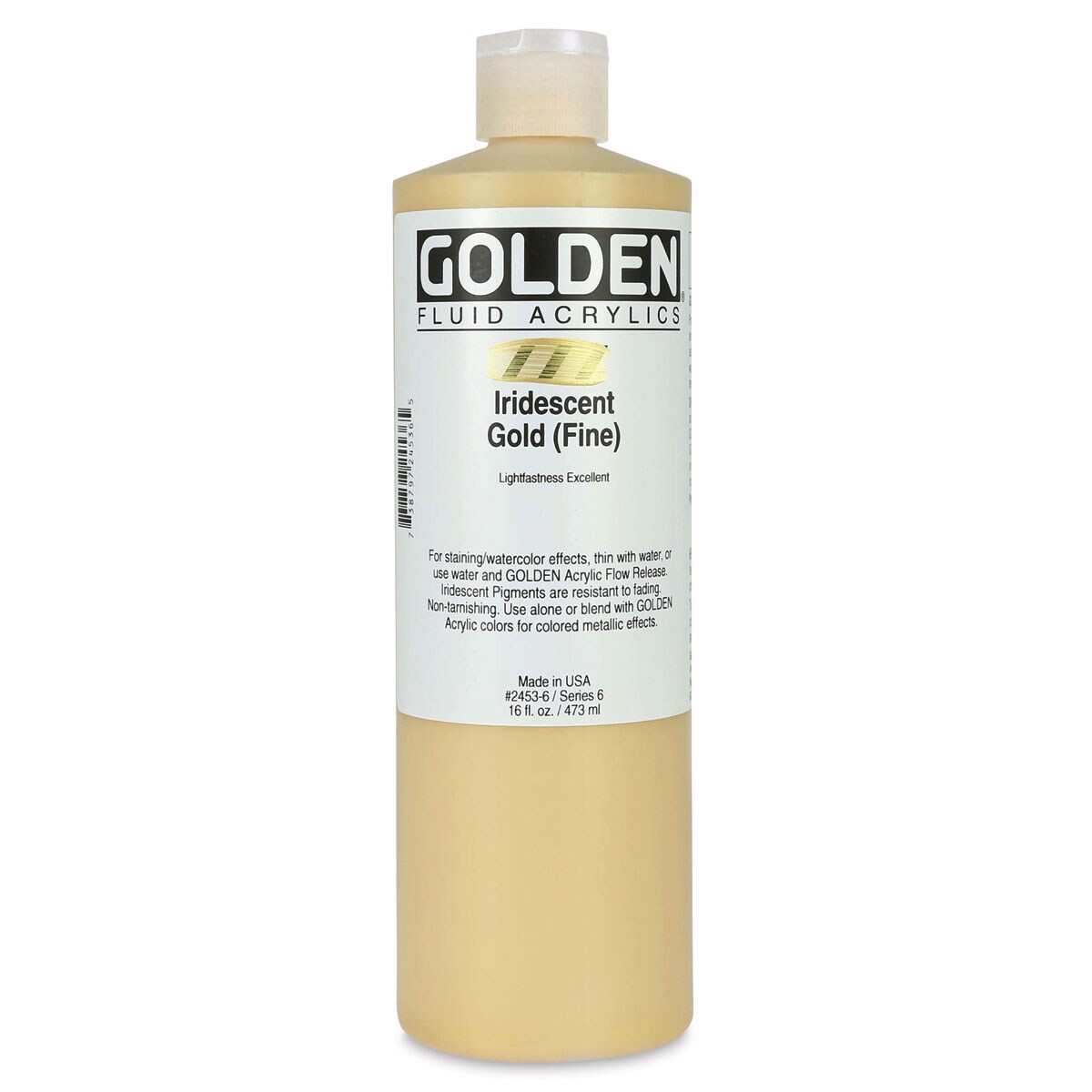 Golden Fluid Acrylics - Iridescent Gold (Fine), 16 oz bottle