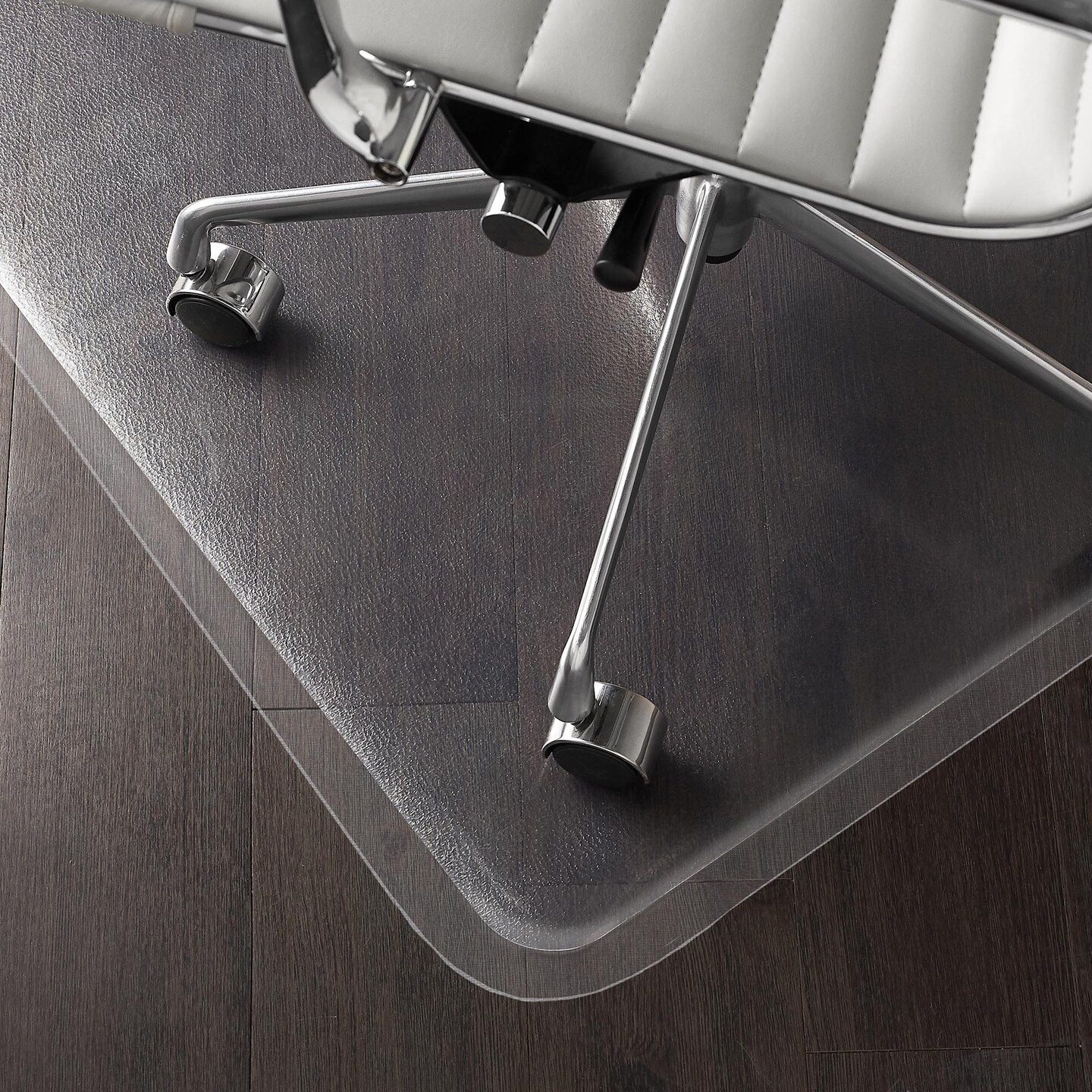 WorkOnIt Office Desk Chair Floor Mat with Lip, Clear