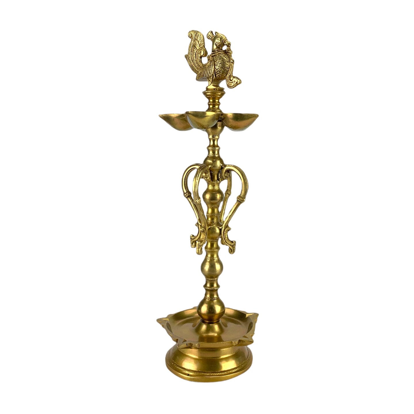 Peacock Brass Oil Tall Diya, Samai Diya, Diwali Decor, Brass Oil Diya ...