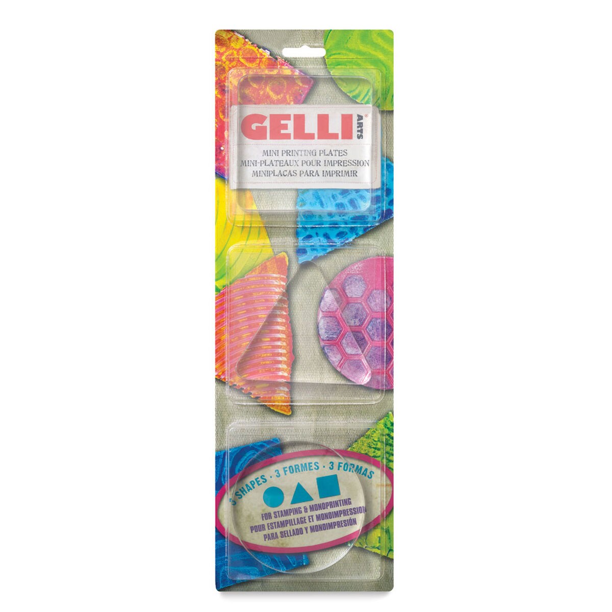 Gelli Arts Printing Plate - Minis, Set of 3, Circle, Square, and Triangle
