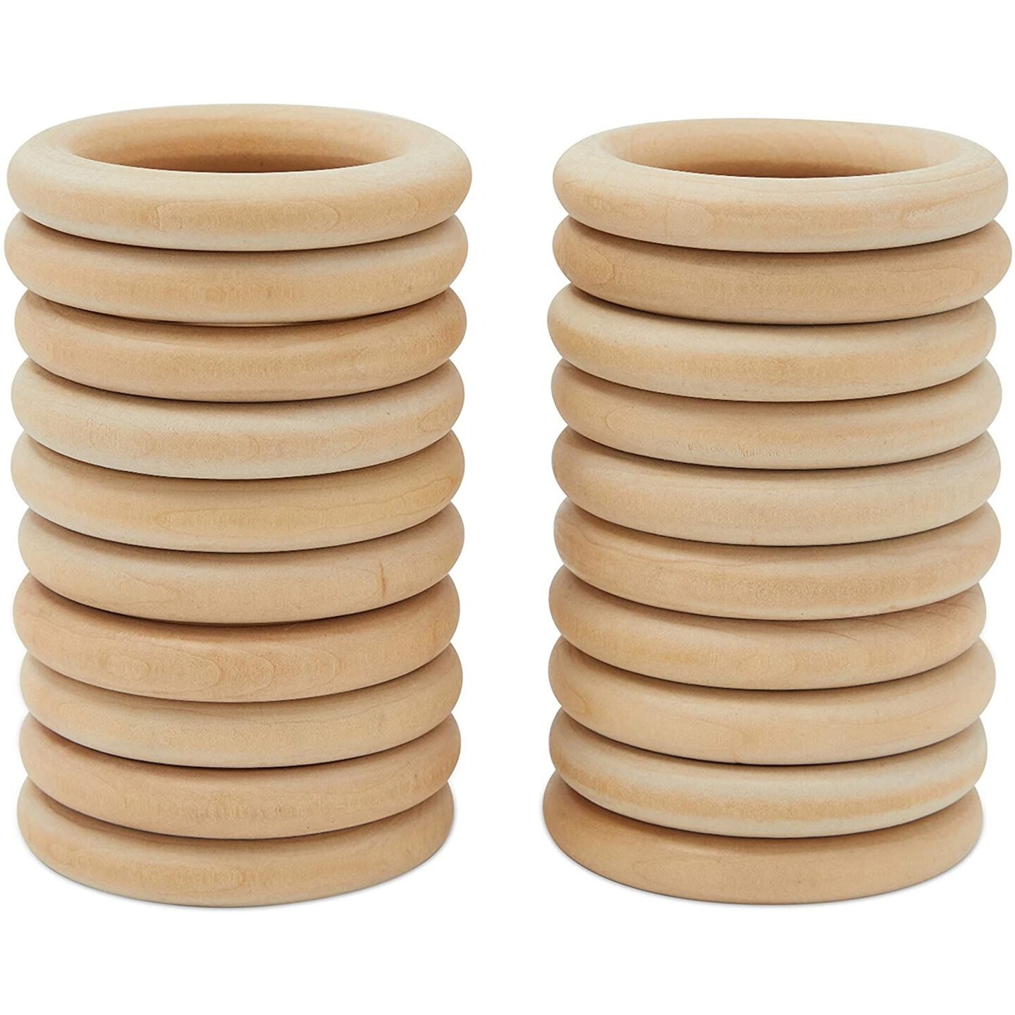 30 Pack 3 Inch Wooden Rings for Crafts Macrame Crochet DIY