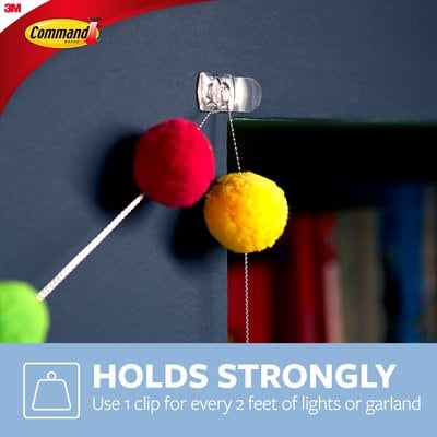 Command™ Clear Decorating Clips 17026CLR-ES, 20 Clips, 24 Strips/Pack