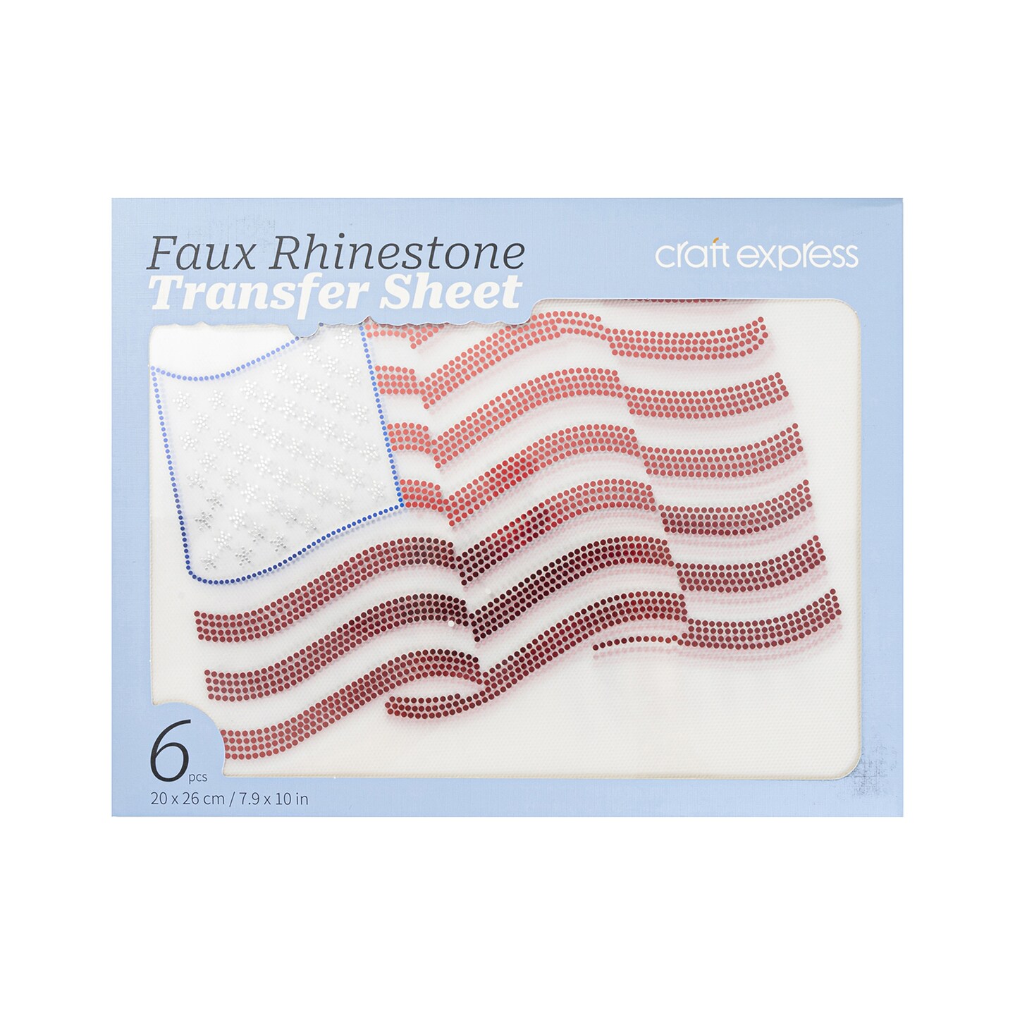 Craft Express American Flag Rhinestone Transfer &#x2013; Hotfix Iron-On