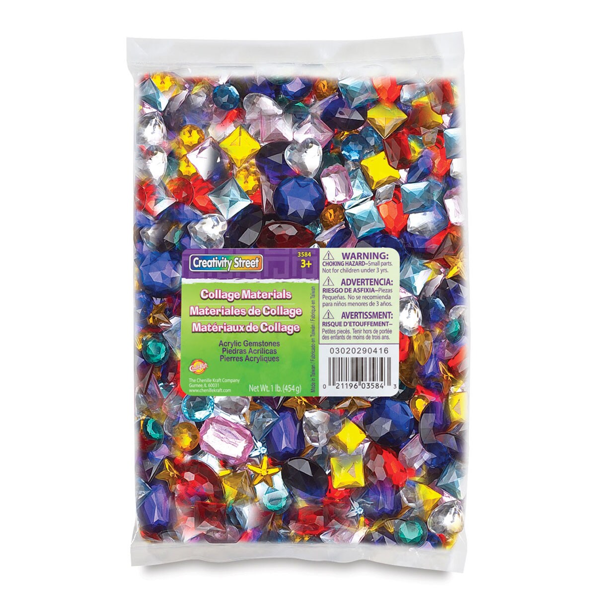 Creativity Street Acrylic Gems - Assorted Colors, Shapes, and Sizes, 1 lb