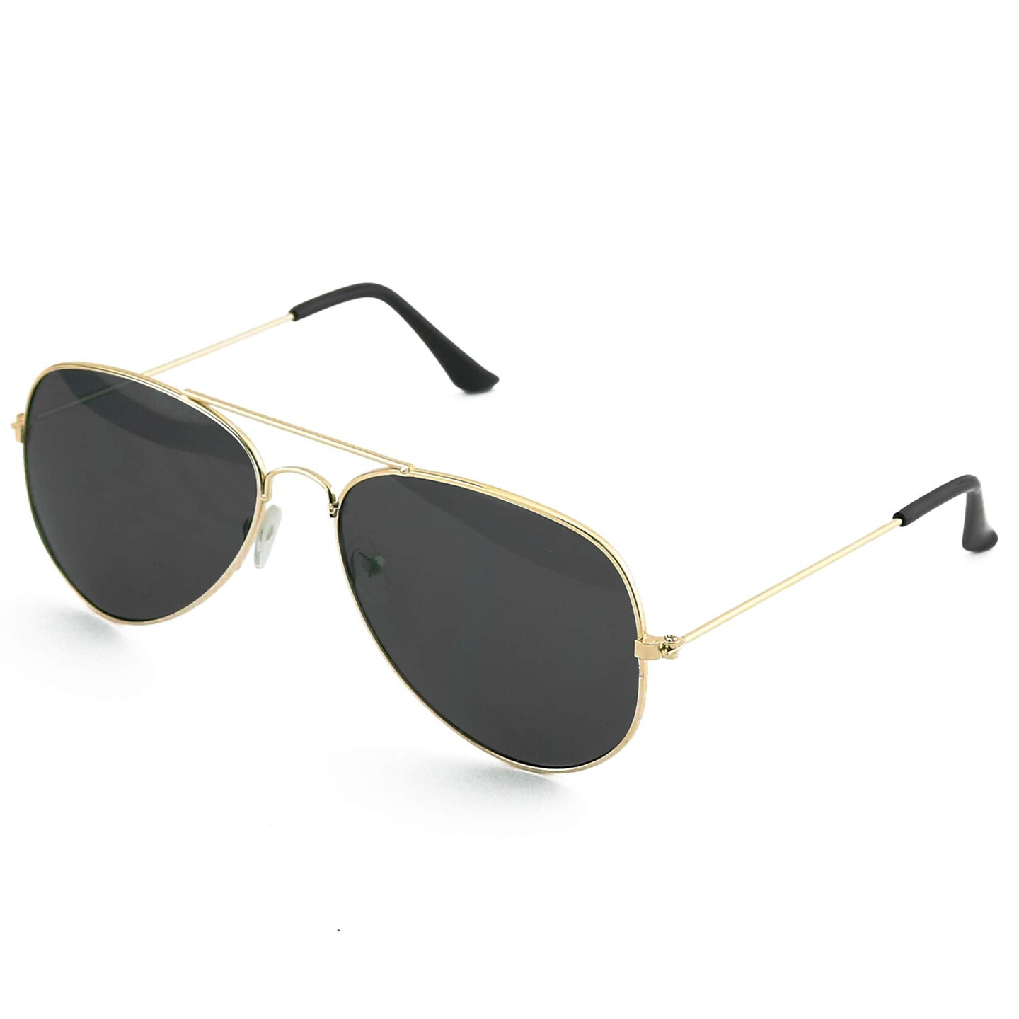 Black Gold Aviator Sunglasses - Military Style Dark Sun Glasses with ...