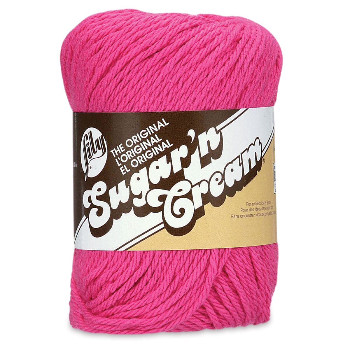 Lily Sugar N&#x27; Cream Yarn - 2.5 oz, 4-Ply, Hot Pink
