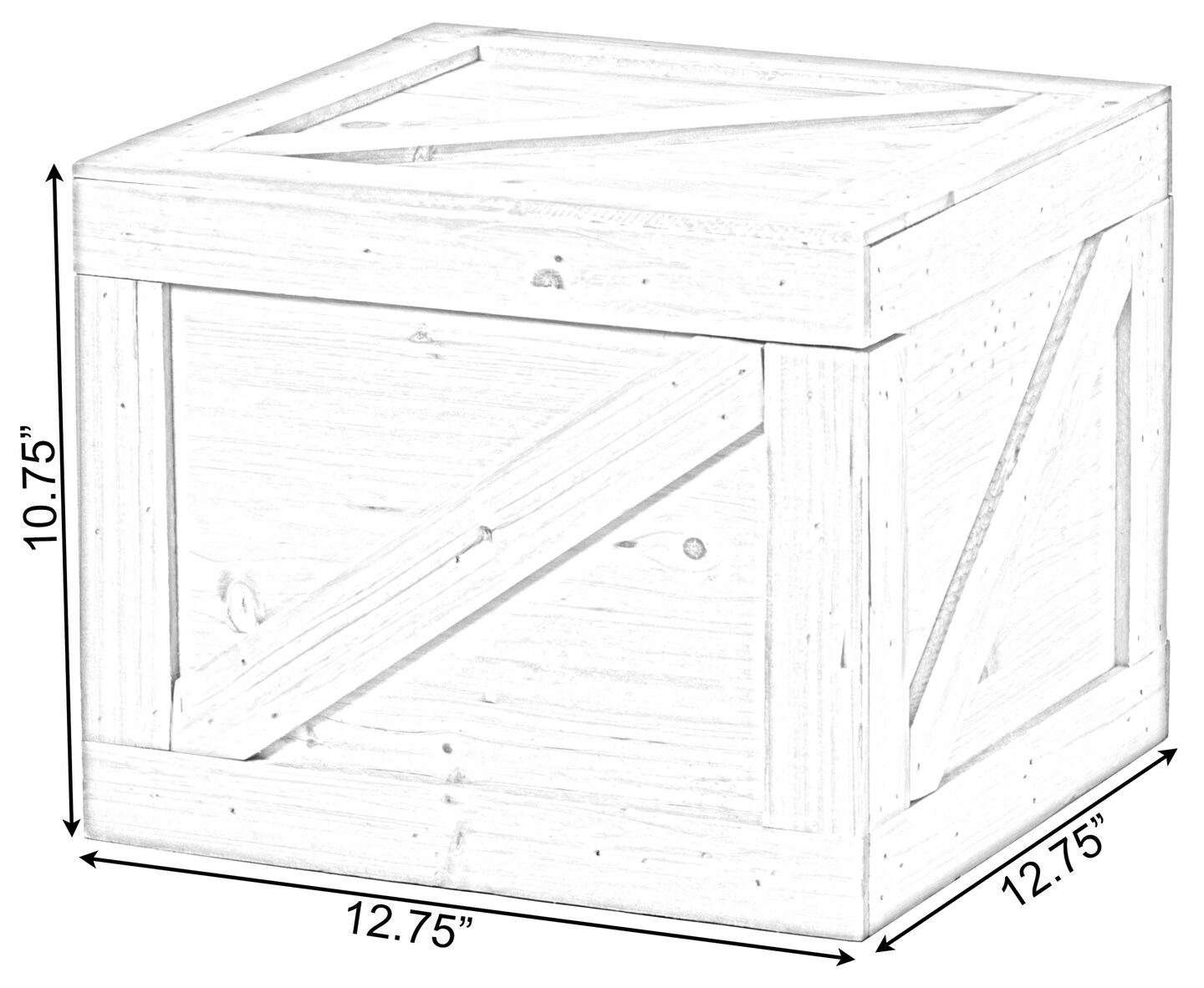 Square Decorative Wooden Chest Trunk