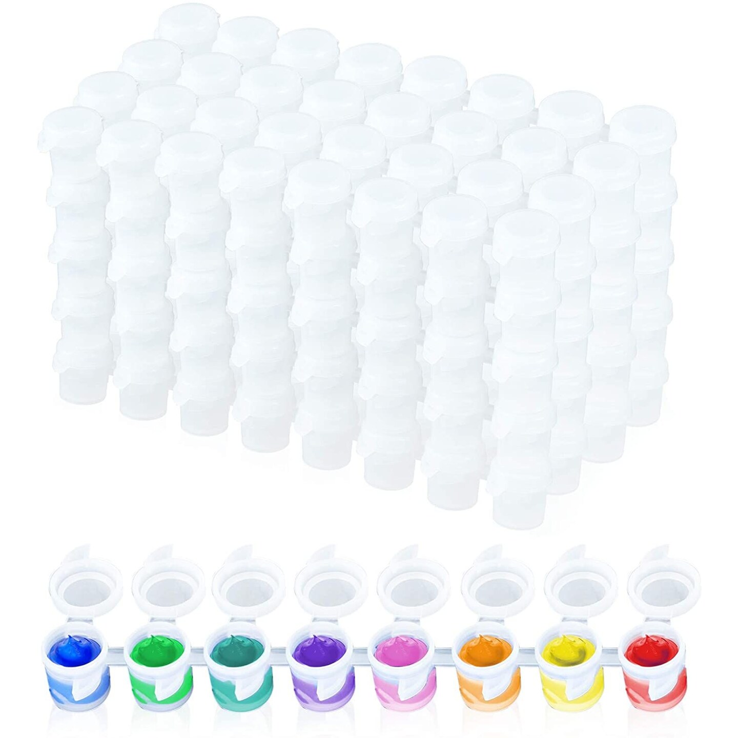 12 Pack No Spill Paint Cups With Lids for Kids, Arts and Crafts Supplies  for Classrooms (4 Colors, 3 x 3 In) 