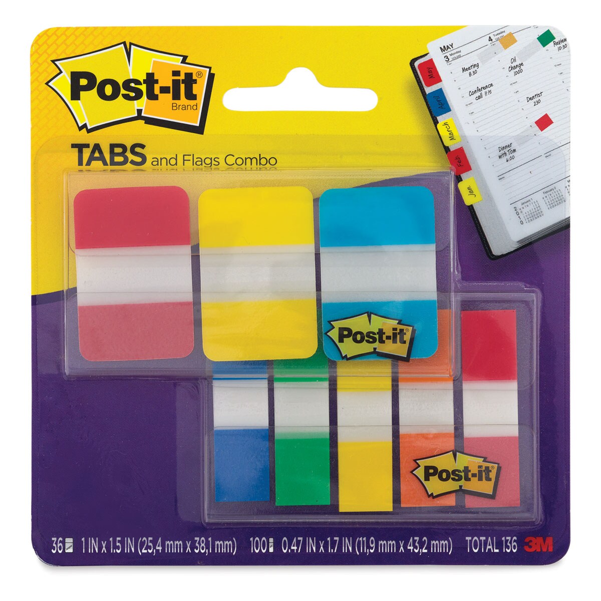Post-it Tabs - Primary Colors, Pkg of 8