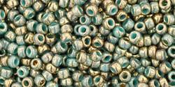 Toho 11/0 Round Japanese Seed Bead, TR11-1703, Gilded Marble