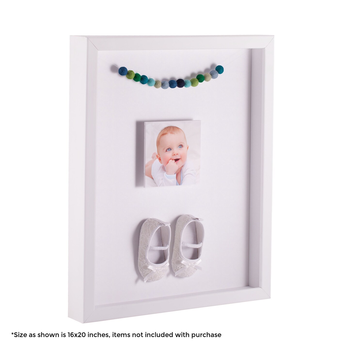 ArtToFrames 20x20 Inch Shadow Box Picture Frame, with a Satin White 1.00&#x22; Wide Shadowbox frame and Super White Mat Backing (4655)