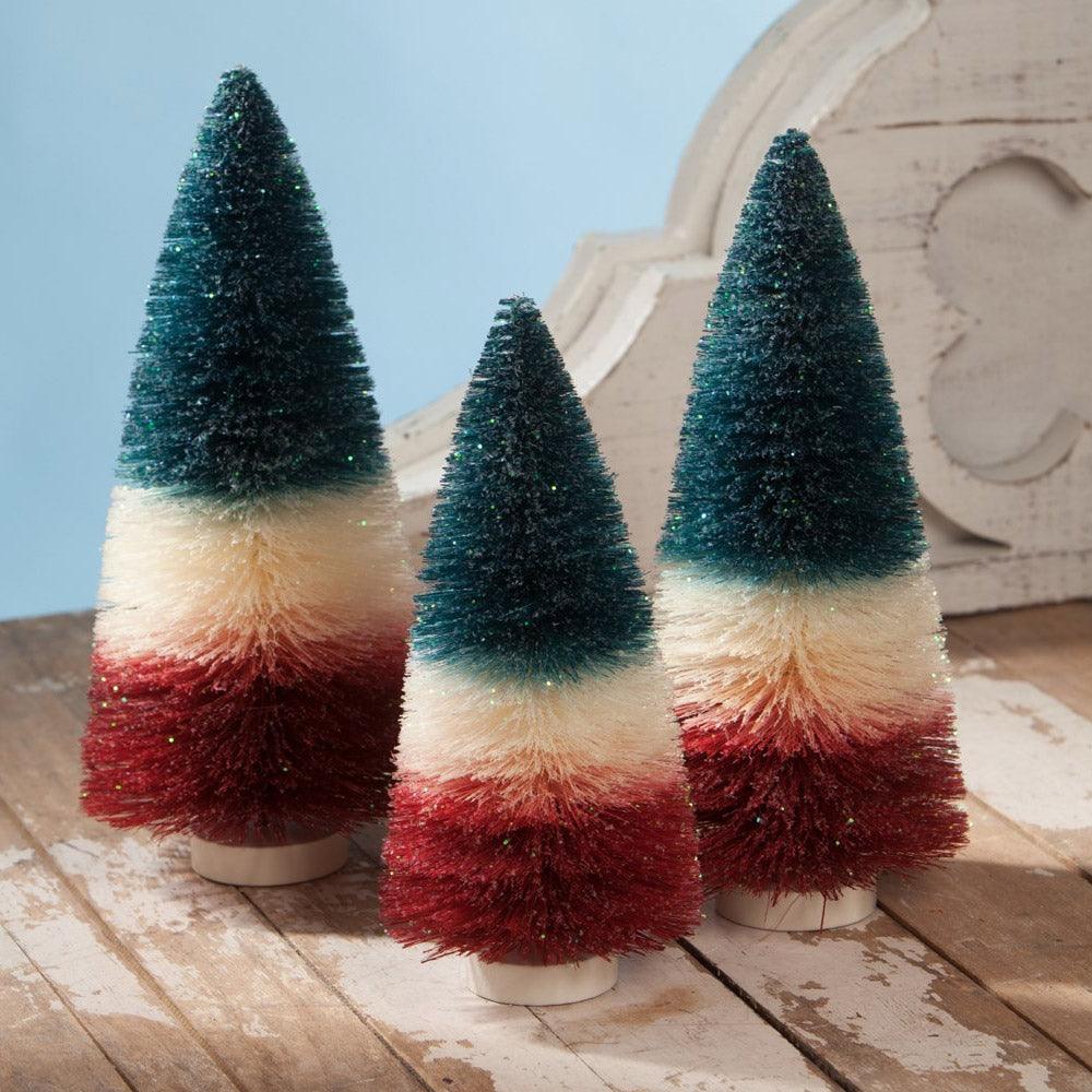 Bethany Lowe Designs Americana Bottle Brush Tree Set of 3 Michaels