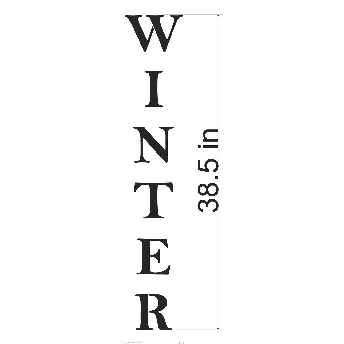 38.5-Inch Winter Tall Wall Stencil | 3806 by Designer Stencils | Word &#x26; Phrase Stencils | Reusable Art Craft Stencils for Painting on Walls, Canvas, Wood | Reusable Plastic Paint Stencil for Home Makeover | Easy to Use &#x26; Clean Art Stencil