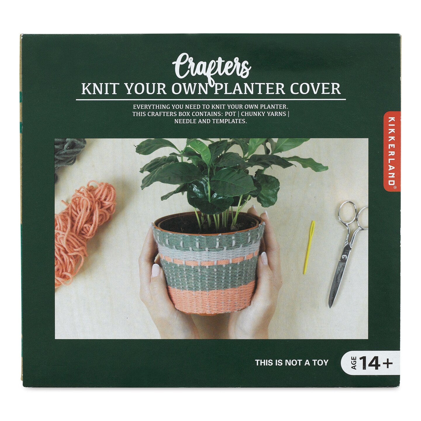 Kikkerland Crafters Knit Your Own Planter Cover Kit