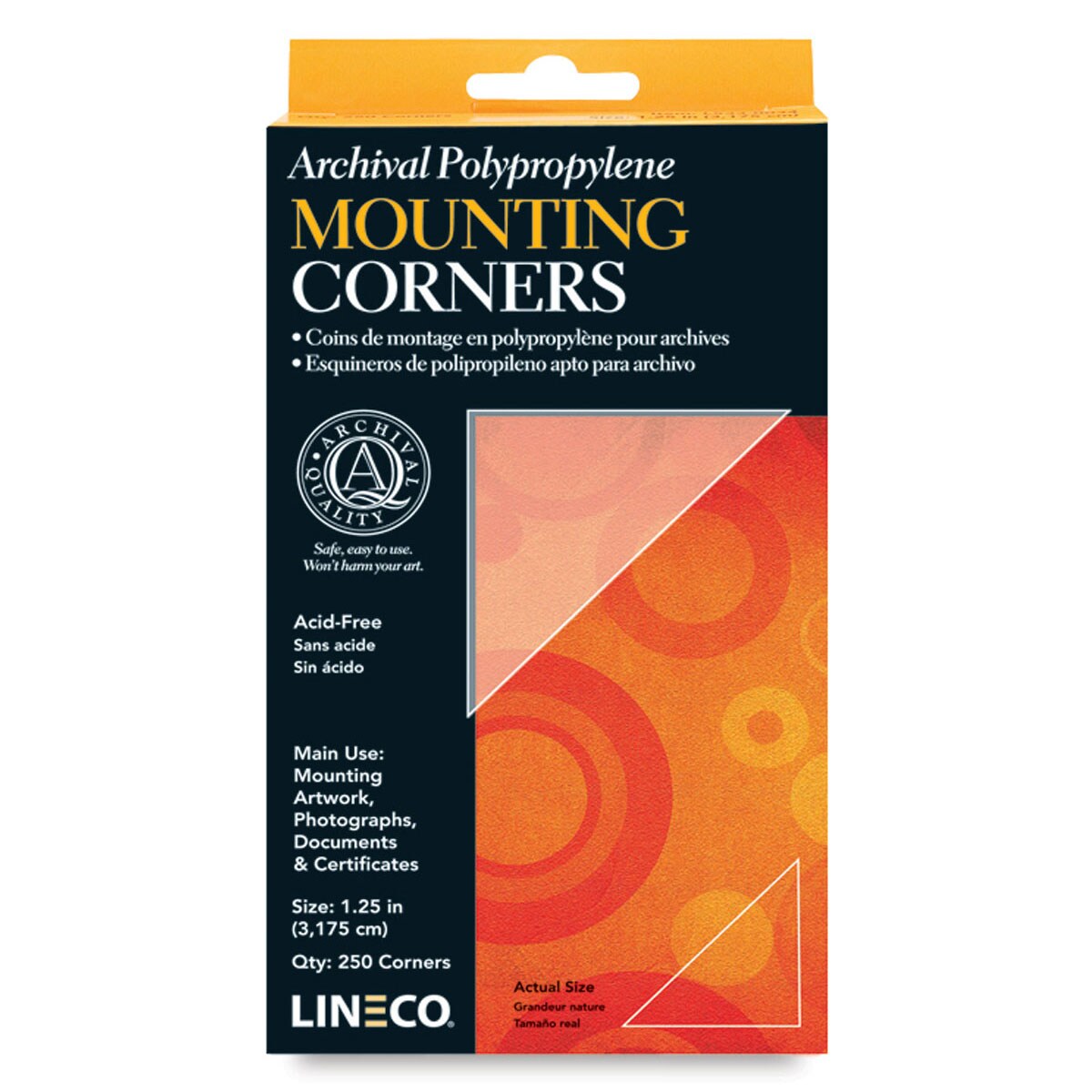 Lineco Mounting Corners - 1-1/4&#x22;, Clear, Box of 256