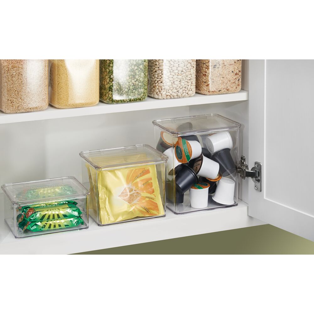 mDesign Plastic Stackable Kitchen Pantry Food Storage Organizer Bin Box