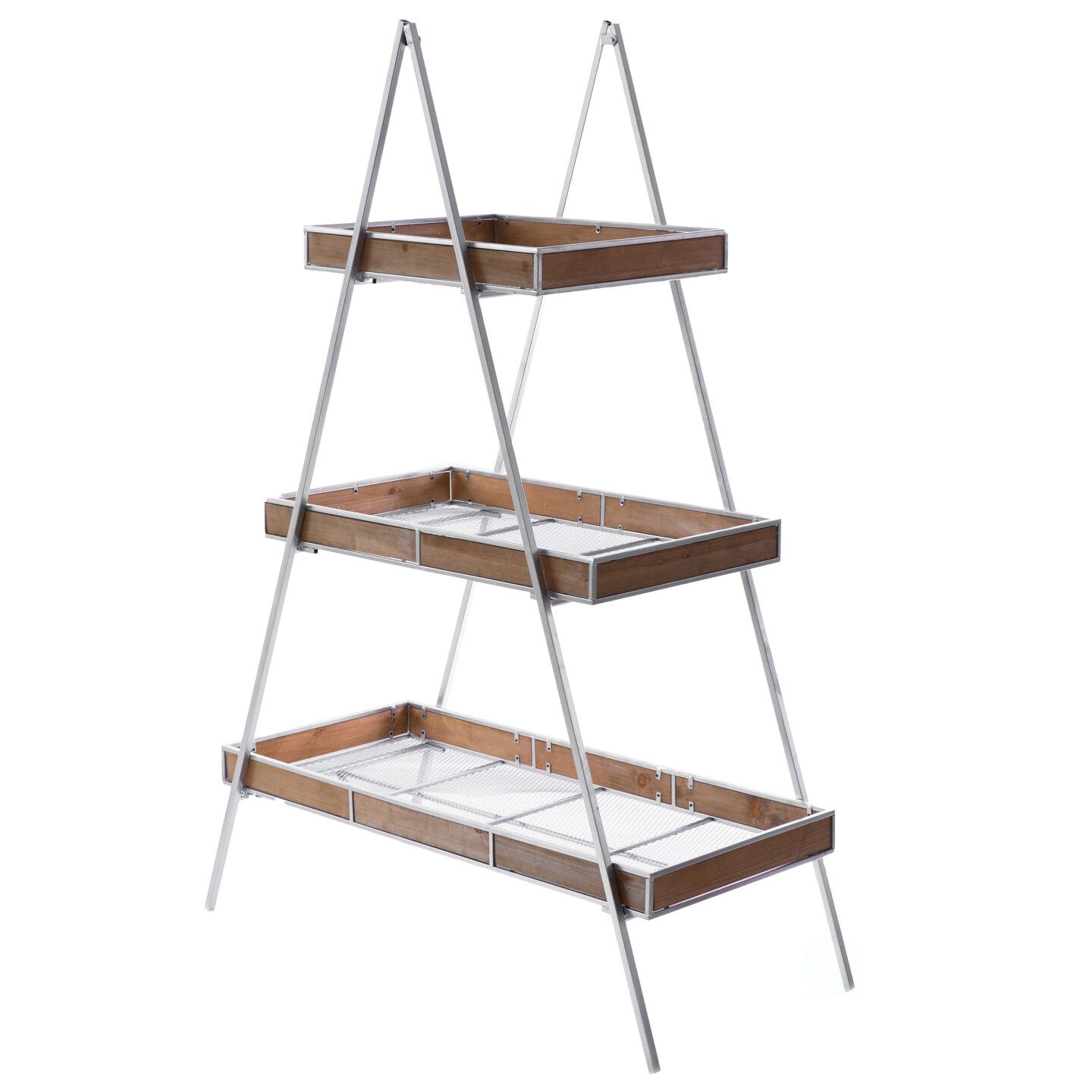 Large Ladder Triangular 3 Tier Metal Display Shelving Server Rack