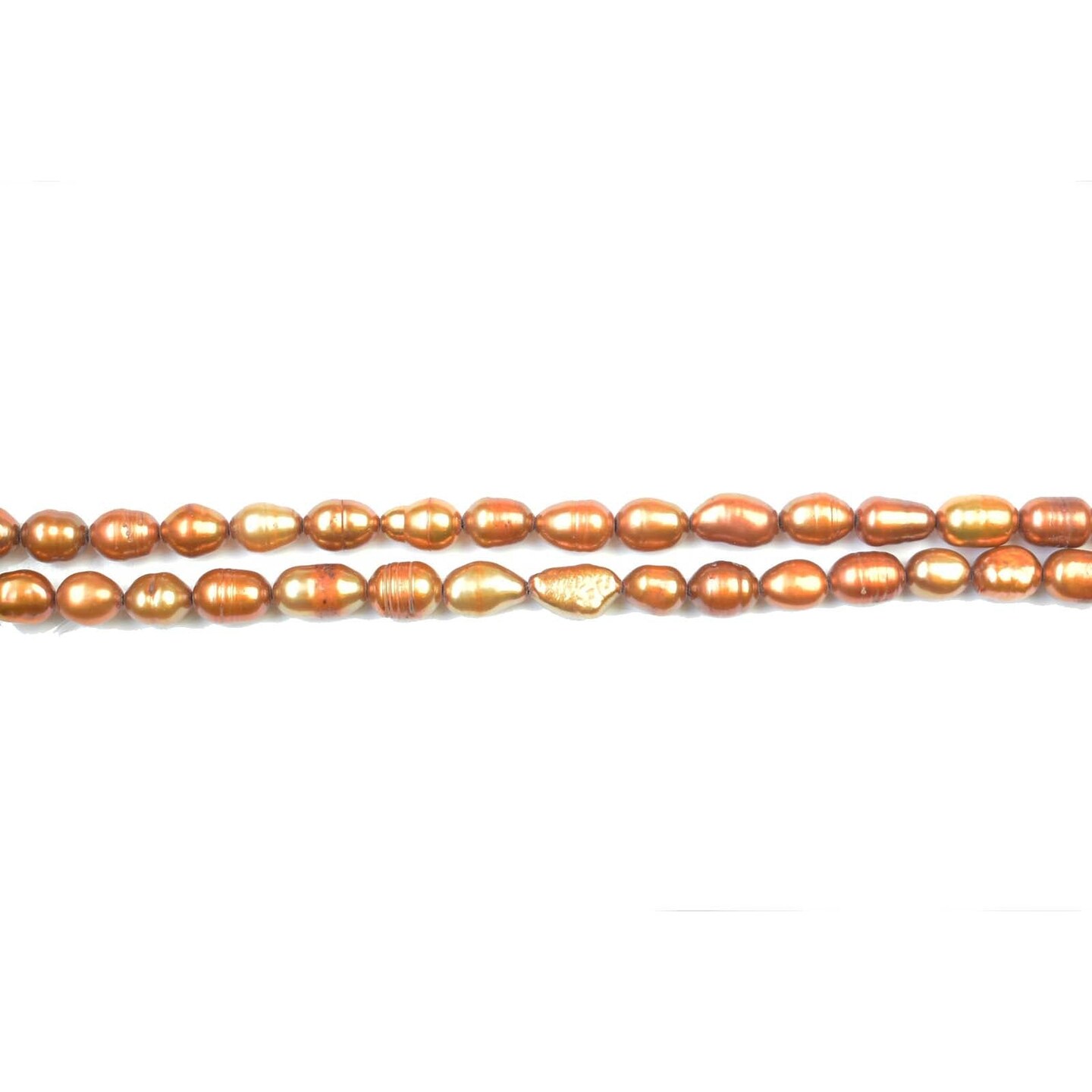 Brown Dyed Fresh Water Pearls Rice (Hole Through Length) 5.5x7mm Beads
