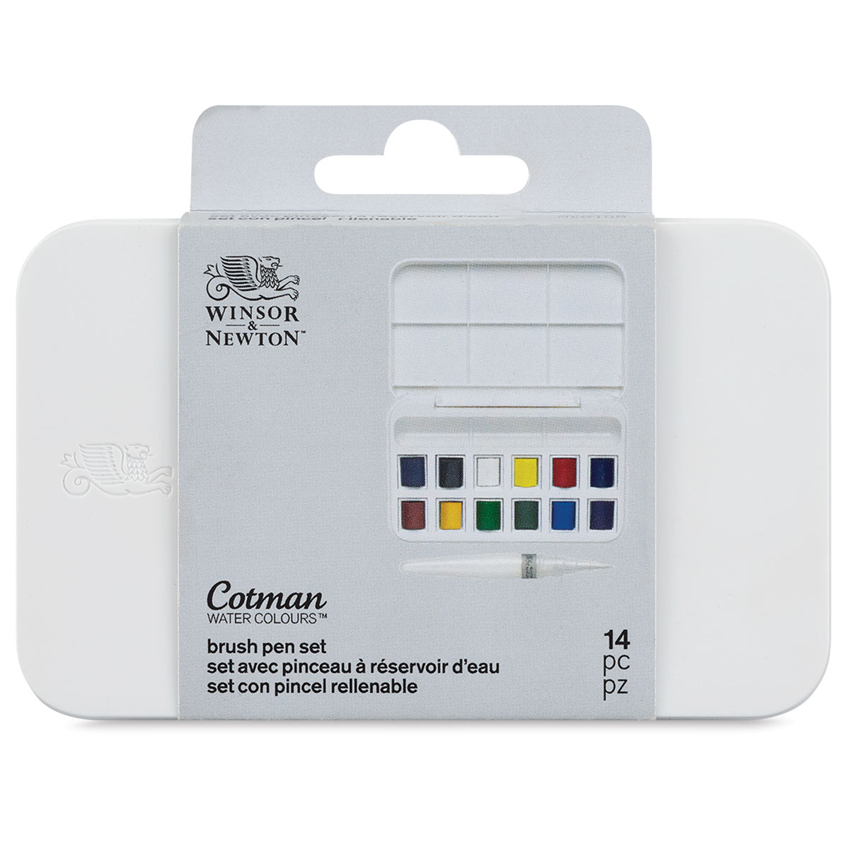 Winsor & Newton Cotman Watercolors - Water Brush Pocket Set of 12, Assorted Colors, Half Pans