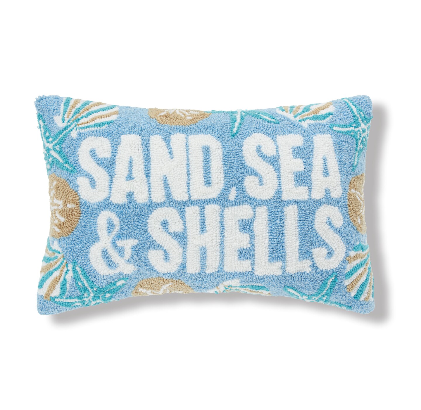 Sea Sand & Shells Hooked Throw Pillow Michaels