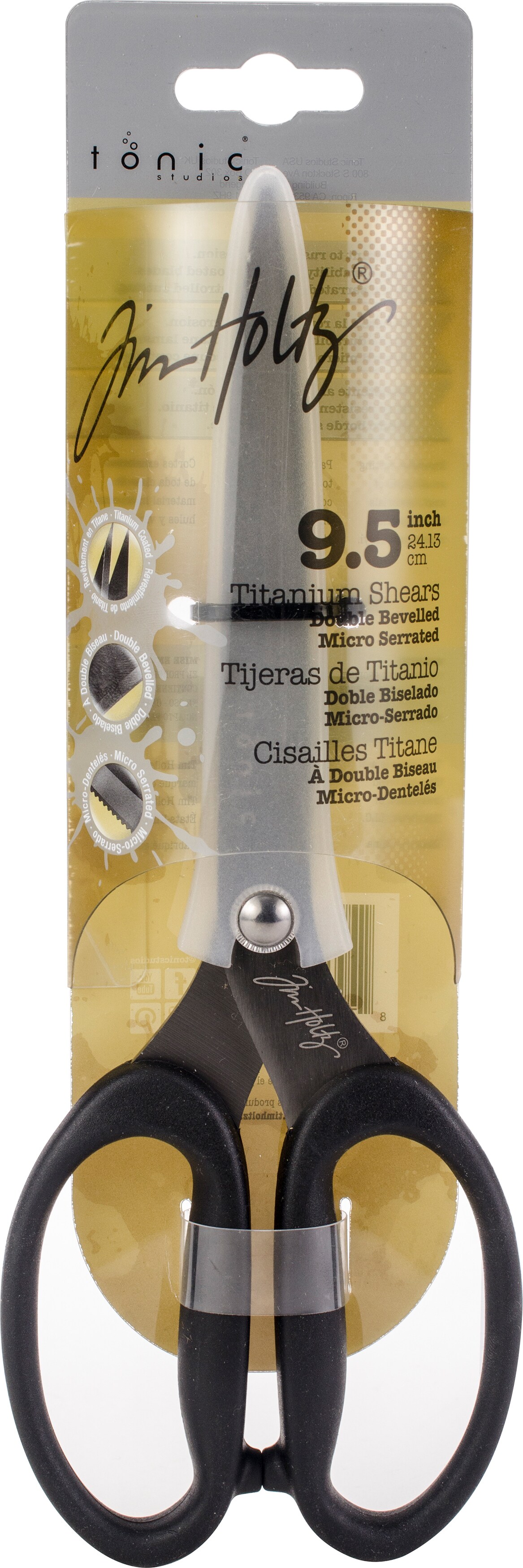 Tim Holtz Scissors All Purpose - 9.5 Inch Titanium Snips with Micro  Serrated Blade Edge - Non Stick Craft Tool for Cutting Paper, Fabric, and  Sewing - Comfort Grip Handles