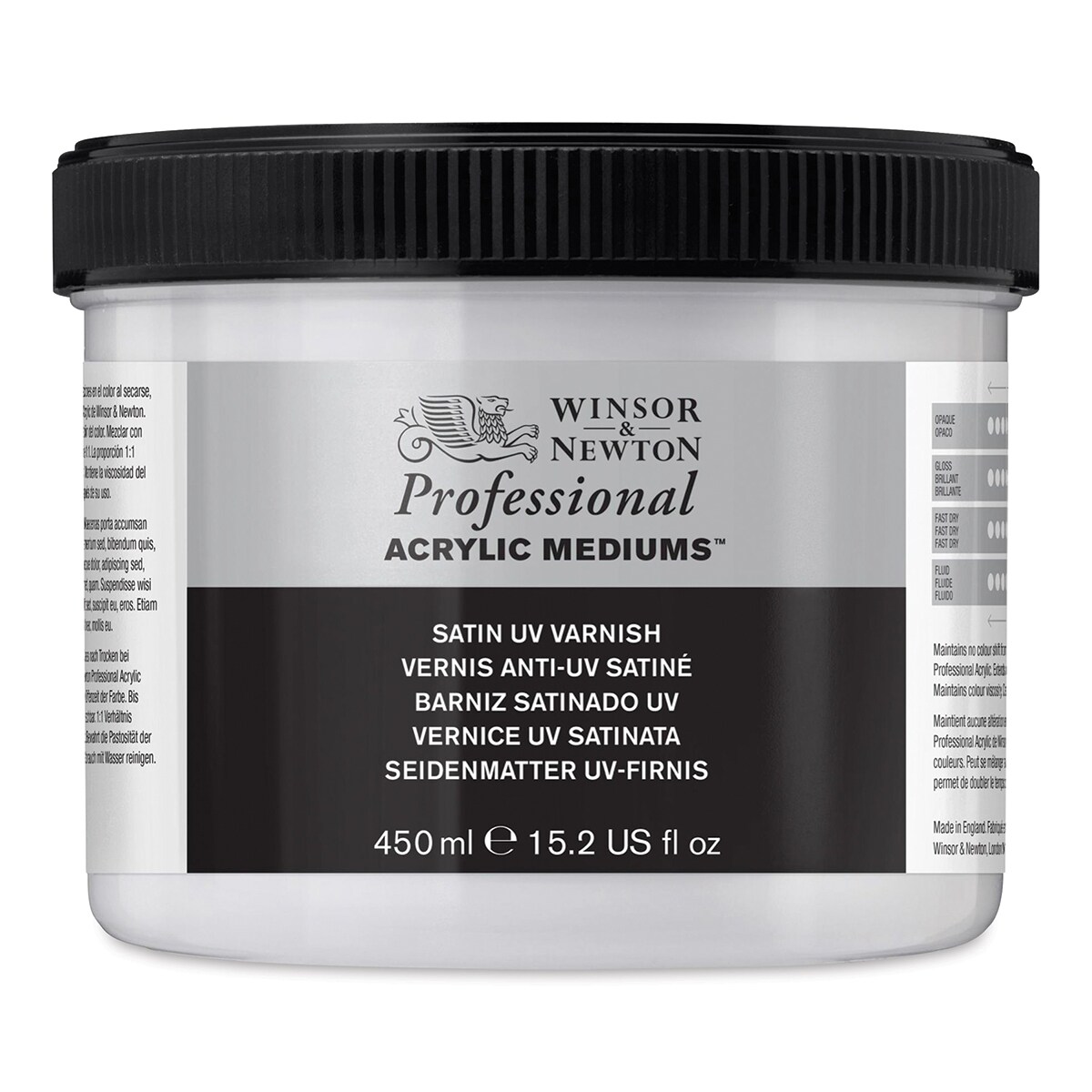 Winsor &#x26; Newton Artists&#x27; Acrylic UV Varnish - Satin, 450 ml jar