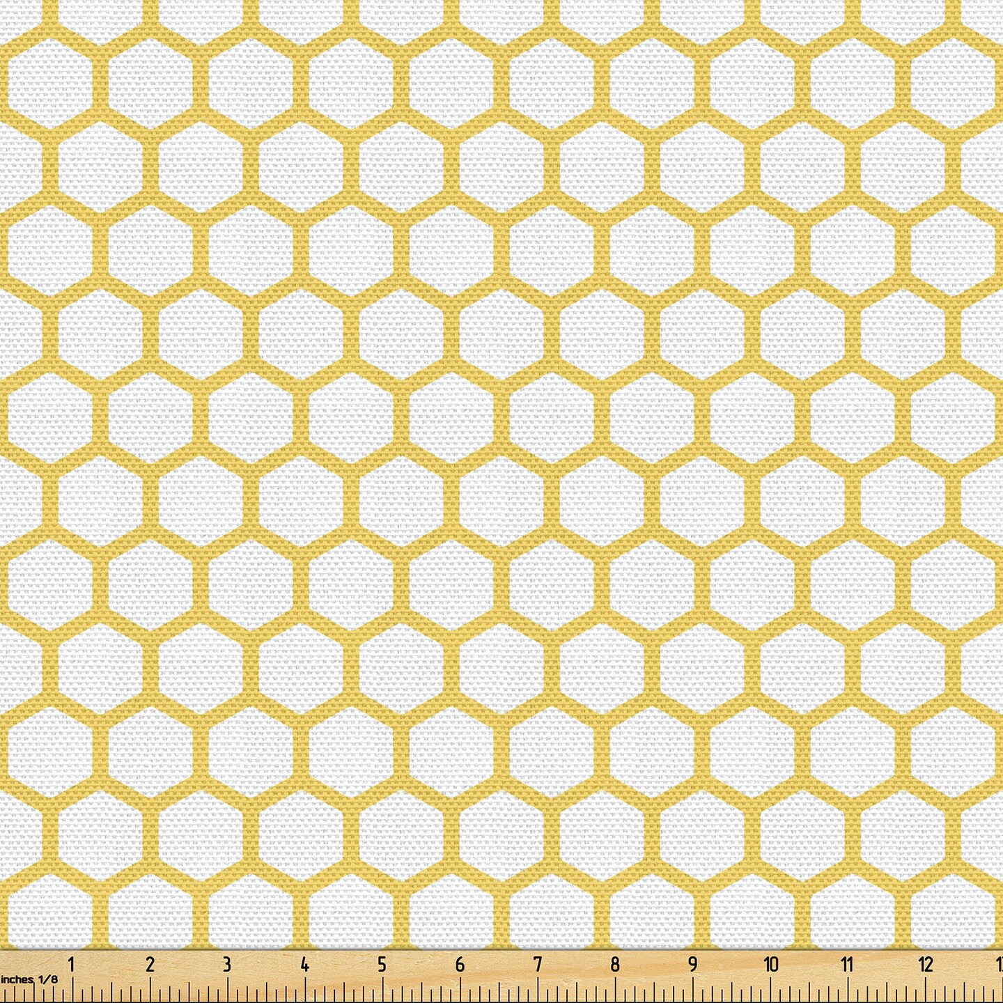 Ambesonne Yellow and White Fabric by The Yard, Hexagonal Pattern Honeycomb  Beehive Simplistic Geometrical Monochrome, Decorative Fabric for Upholstery  and Home Accents, 5 Yards, White Yellow