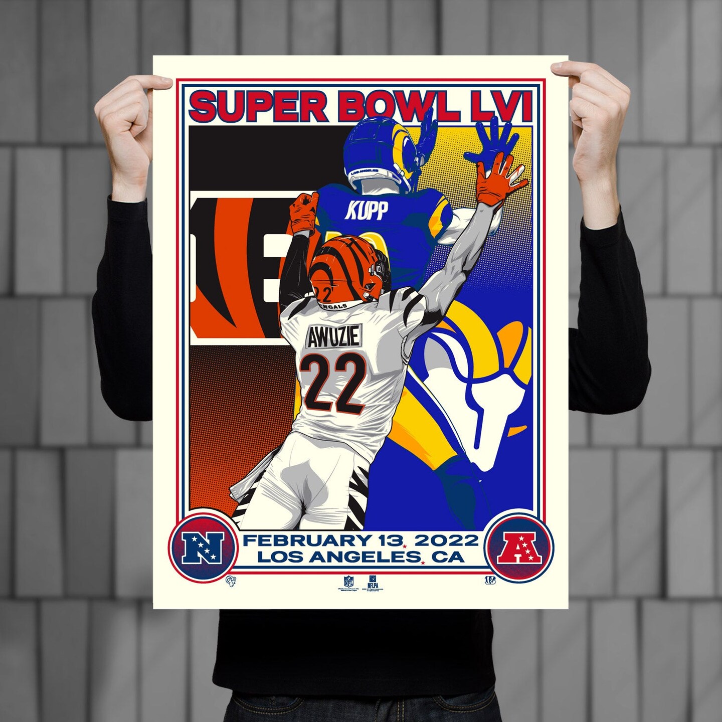 Phenom Gallery Superbowl LVI Matchup 18x24 Serigraph (Printer Proof)
