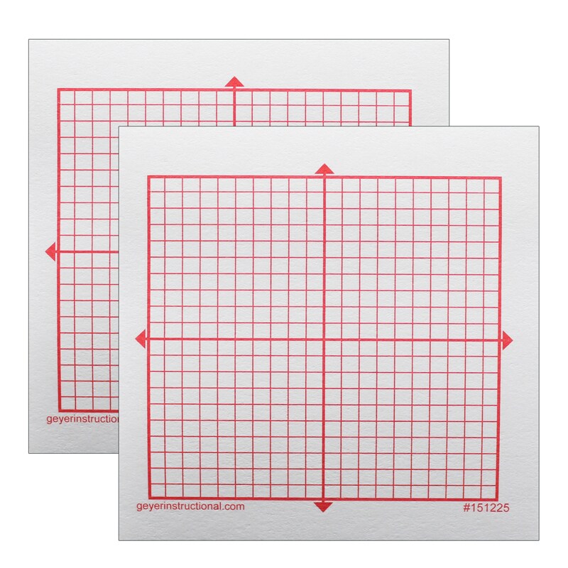 Graphing 3M Postit® Notes, XY Axis, 20 x 20 Square Grid, 4 Pads Per