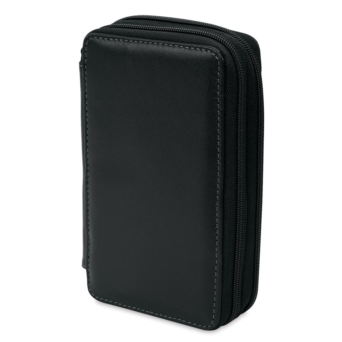Speedball Classic Leather Pencil Case - Smooth Black, for 48 Pencils