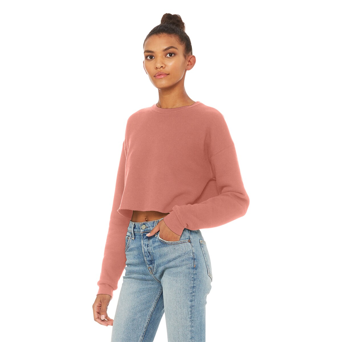 Bella Canvas Cropped Crew Fleece - Mauve, Small | Michaels