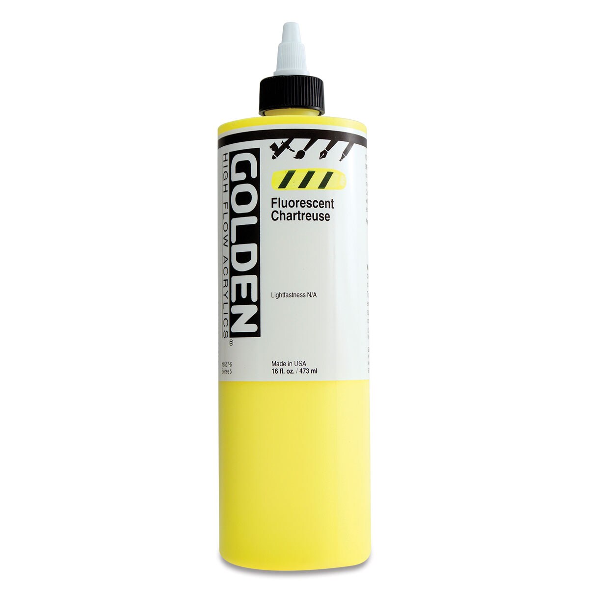 Golden High Flow Acrylics - Fluorescent Chartreuse, 16 oz bottle