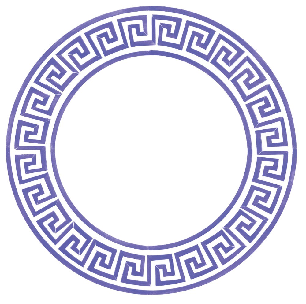 Large Greek Key Circle Wall Stencil | 3280A by Designer Stencils | Pattern Stencils | Reusable Stencils for Painting | Safe &#x26; Reusable Template for Wall Decor | Try This Stencil Instead of a Wallpaper | Easy to Use &#x26; Clean Art Stencil Pattern