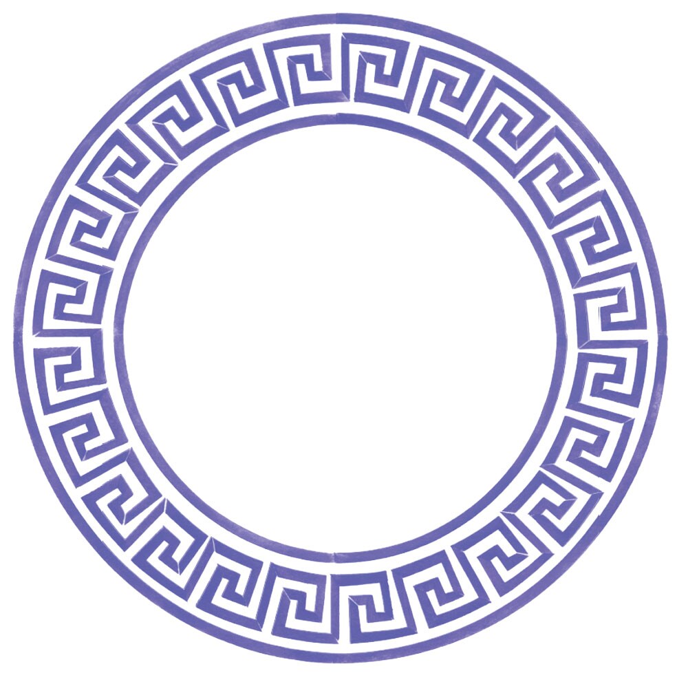 Large Greek Key Circle Wall Stencil | 3280A by Designer Stencils | Pattern Stencils | Reusable Stencils for Painting | Safe & Reusable Template for Wall Decor | Try This Stencil Instead of a Wallpaper | Easy to Use & Clean Art Stencil Pattern