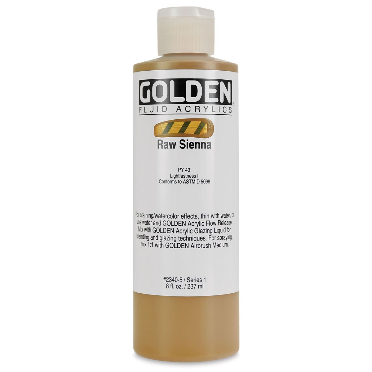 Golden Fluid Acrylics - Raw Sienna, 8 oz bottle