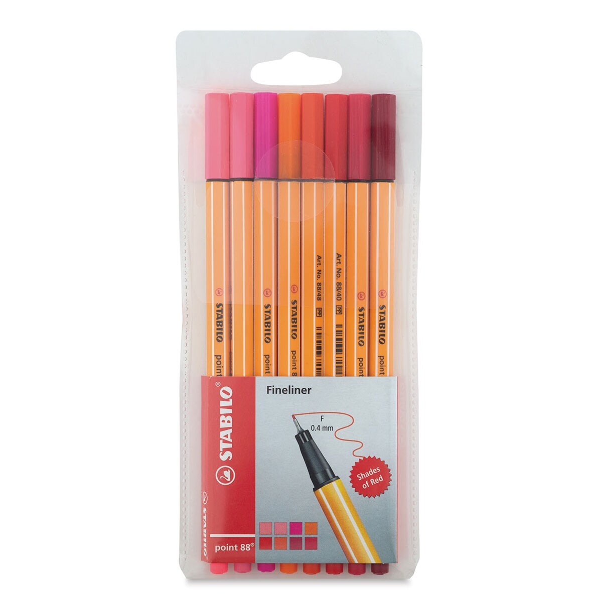 Stabilo Point 88 Fineliner Pen Set - Shades of Red, Set of 8