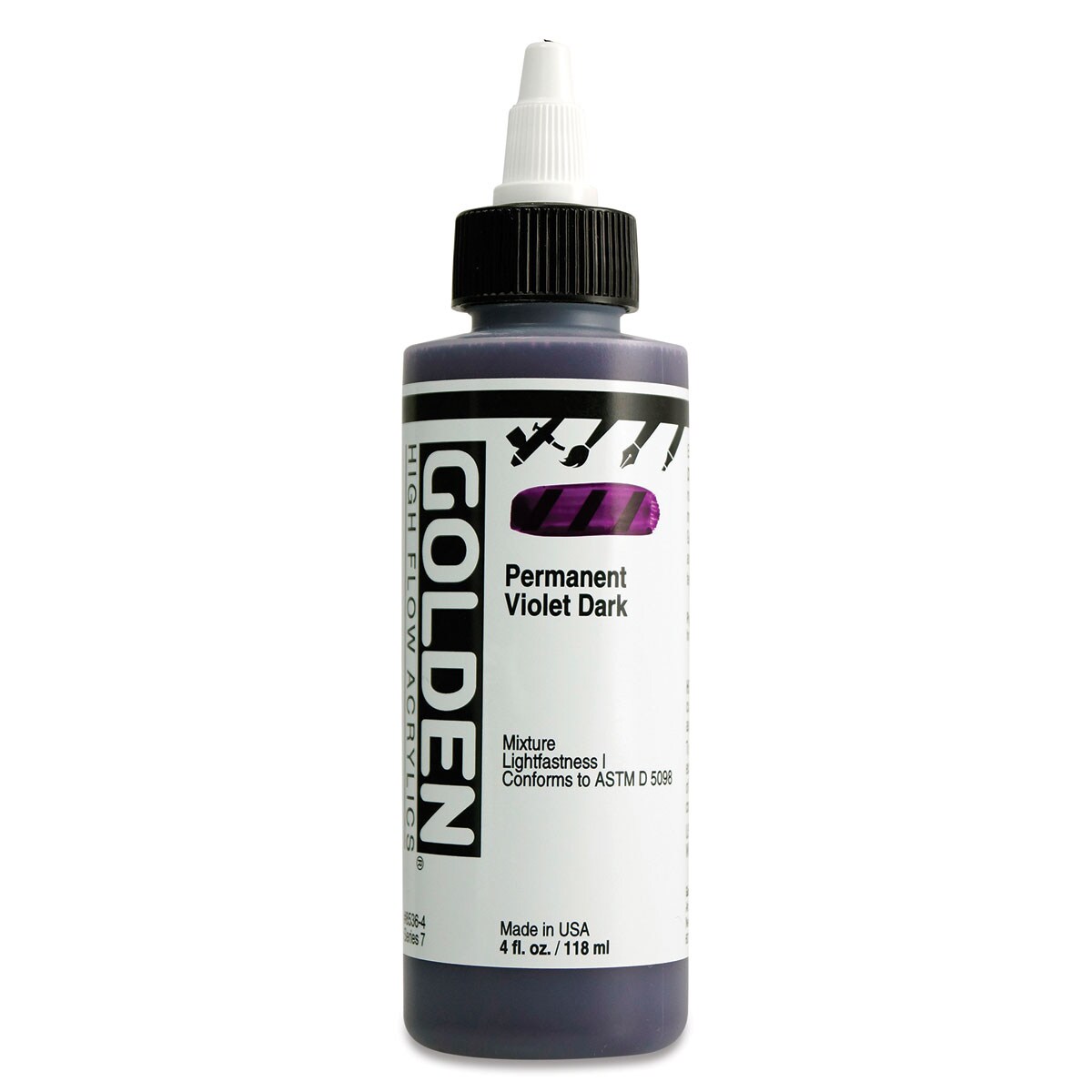 Golden High Flow Acrylics - Permanent Violet Dark, 4 oz bottle