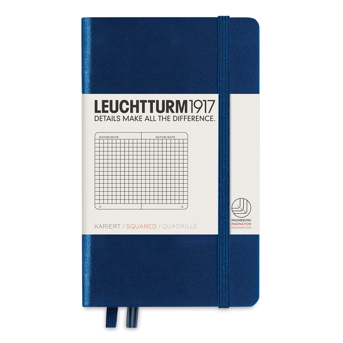 Leuchtturm1917 Squared Hardbound Notebook - Navy, 3-1/2&#x22; x 6&#x22;