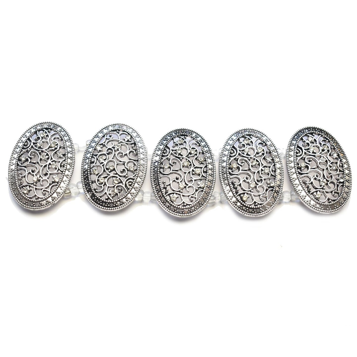 Silver Oval Slider 27x39mm
