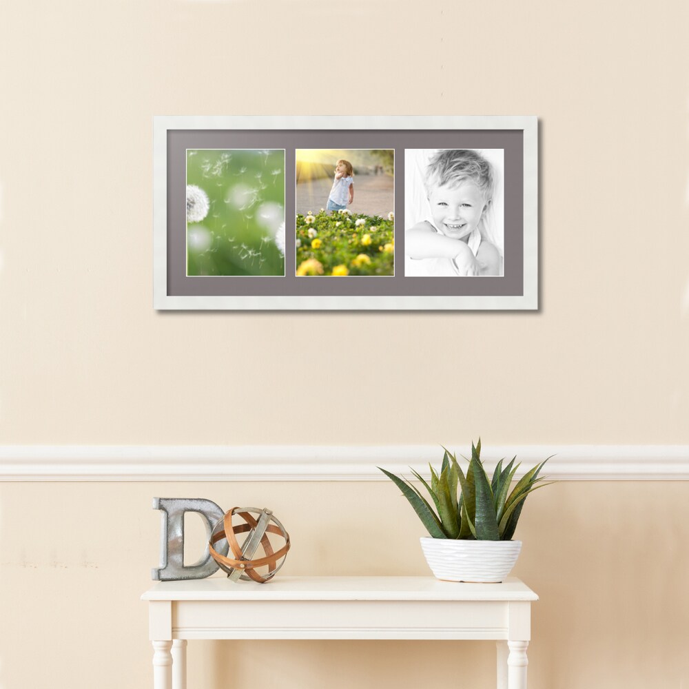 ArtToFrames Collage Photo Picture Frame with 3 - 8.5x11 inch Openings, Framed in White with Over 62 Mat Color Options and Plexi Glass (CSM-3966-28)