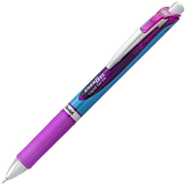 EnerGel RTX Retractable Liquid Gel Pen, (0.5mm) Needle Tip, Fine Line, Violet Ink