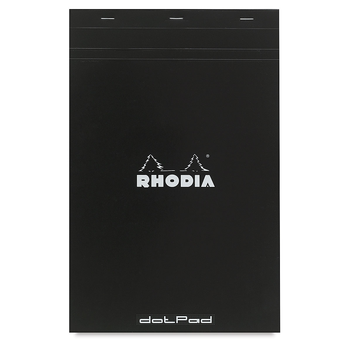 Rhodia Top-Stapled Notepad - Black, DotPad, 8-1/4&#x22; x 12-1/2&#x22;