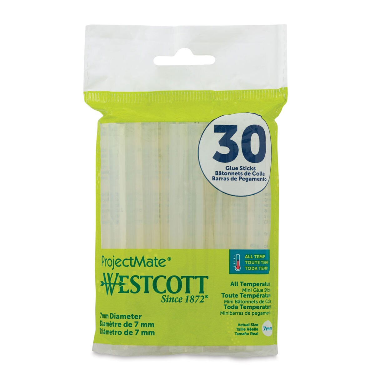 Westcott ProjectMate All Temperature Mini Glue Sticks - Pkg of 30