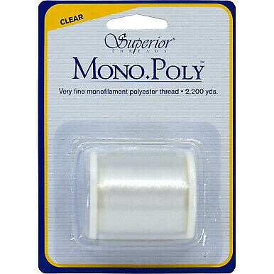 Superior Mono Poly Fine Invisible Thread 2200 YDS Invisible Polyester Clear  Thr