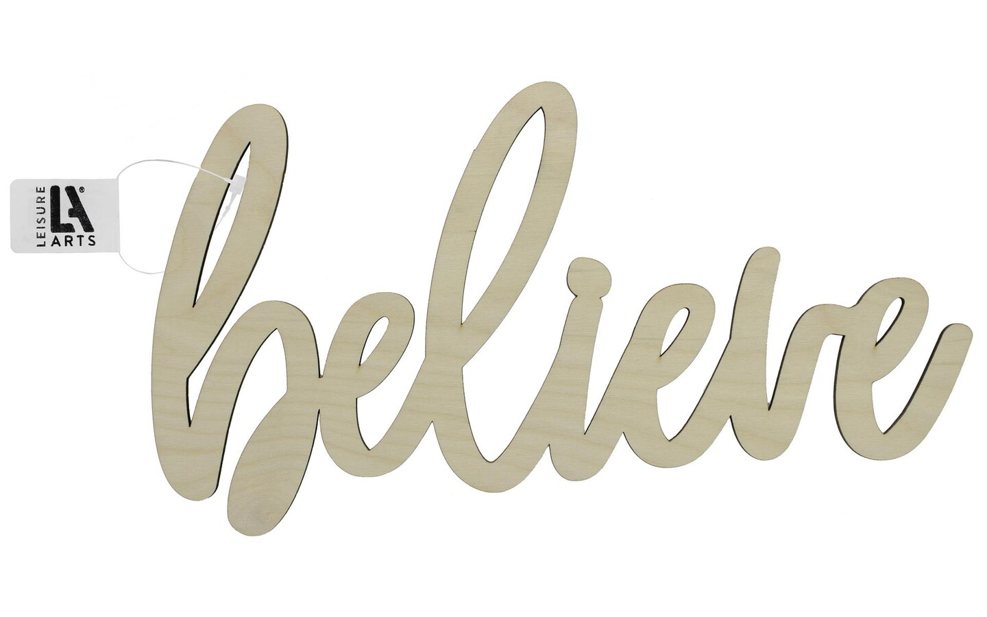 Leisure Arts Wood Word Large 12X6.5&#x22; Believe