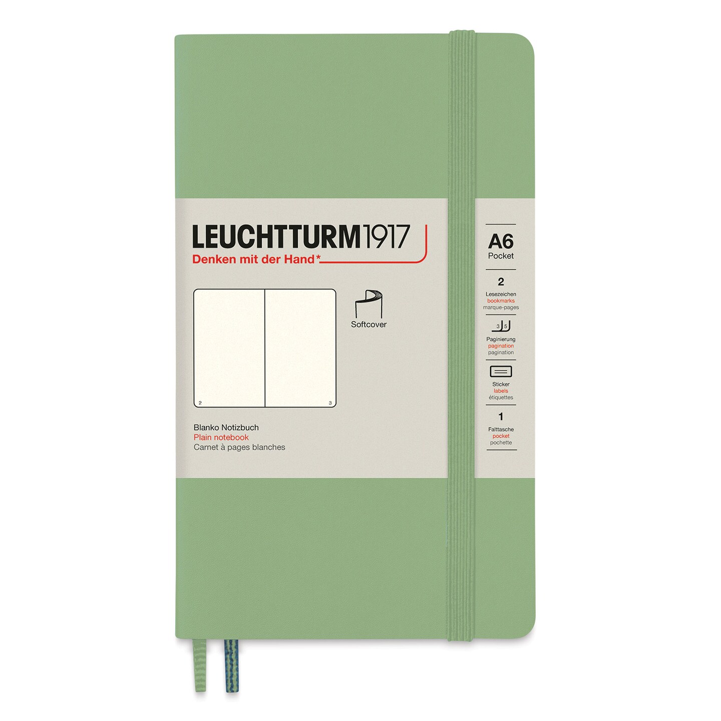 Leuchtturm1917 Ruled Softcover Notebook - Sage, 3-1/2&#x22; x 6&#x22;