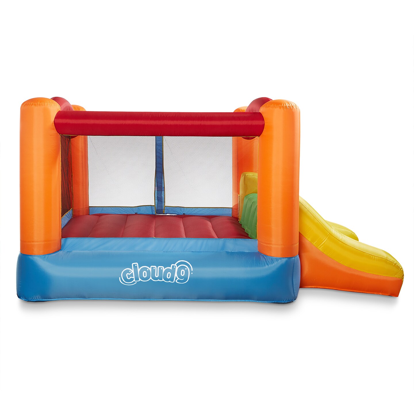 Cloud 9 Inflatable Bounce House and Blower, Bouncer for Kids with Fun Slide, Includes Stakes and Repair Patches